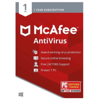 McAfee AntiVirus – 1-Year / 1-PC